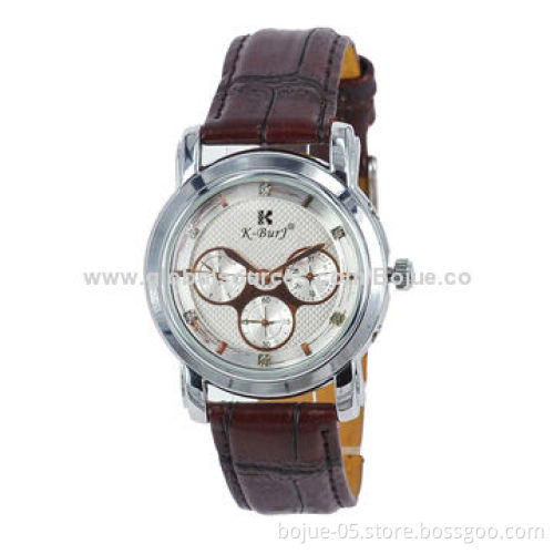 Vintage Brown Genuine Leather Watch for Men, 3ATM Waterproof, CE/RoHS Mark